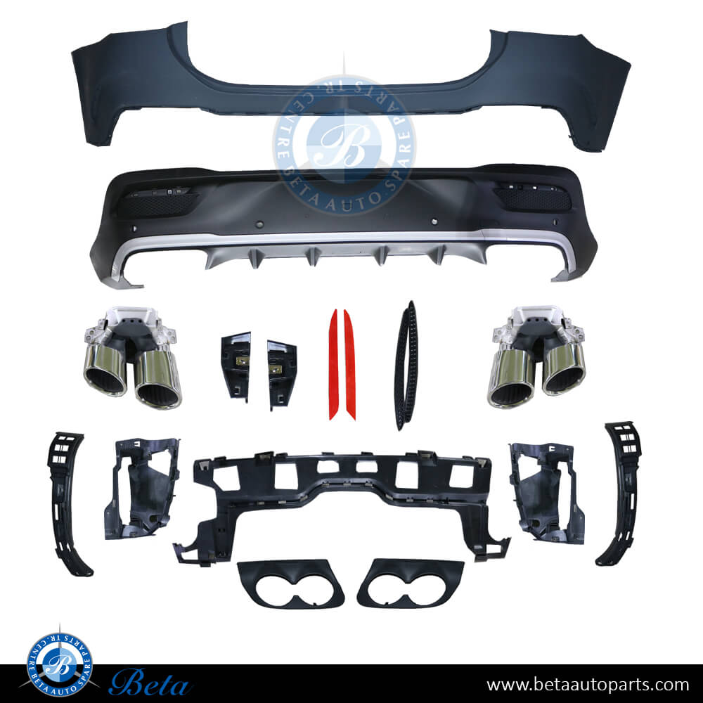 Rear Bumper assembly AMG GLE53 with Park Assist for Mercedes GLE-Class Coupe C167 2019-Up models, Part Number 1678859906 Rear Bumper assembly AMG GLE53 with Park Assist for Mercedes GLE-Class Coupe C167 2019-Up models, Part Number 1678859906